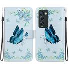 For Tecno Camon 18 Premier Crystal Texture Colored Drawing Leather Phone Case(Blue Pansies) - 1