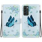 For Tecno Camon 18 / 18P Crystal Texture Colored Drawing Leather Phone Case(Blue Pansies) - 1