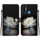 For Tecno Camon 18i Crystal Texture Colored Drawing Leather Phone Case(Crystal Peony) - 1