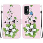 For Tecno Camon 18i Crystal Texture Colored Drawing Leather Phone Case(Lily) - 1