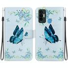 For Tecno Camon 18i Crystal Texture Colored Drawing Leather Phone Case(Blue Pansies) - 1