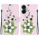 For Tecno Camon 19 Crystal Texture Colored Drawing Leather Phone Case(Lily) - 1