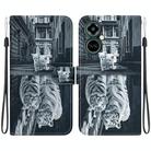 For Tecno Camon 19 Pro 5G Crystal Texture Colored Drawing Leather Phone Case(Cat Tiger Reflection) - 1