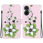 For Tecno Camon 19 Pro 5G Crystal Texture Colored Drawing Leather Phone Case(Lily) - 1