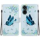 For Tecno Camon 19 Pro 5G Crystal Texture Colored Drawing Leather Phone Case(Blue Pansies) - 1