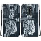 For Tecno Phantom X Crystal Texture Colored Drawing Leather Phone Case(Cat Tiger Reflection) - 1