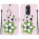 For Tecno Phantom X Crystal Texture Colored Drawing Leather Phone Case(Lily) - 1