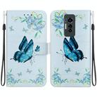 For Tecno Phantom X Crystal Texture Colored Drawing Leather Phone Case(Blue Pansies) - 1