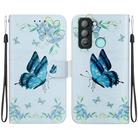 For Tecno Pop 5 LTE BD4 Crystal Texture Colored Drawing Leather Phone Case(Blue Pansies) - 1