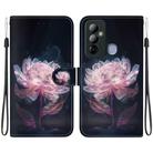 For Tecno Pop 6 Go Crystal Texture Colored Drawing Leather Phone Case(Purple Peony) - 1