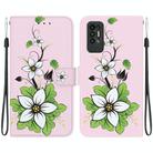 For Tecno Pova 2 Crystal Texture Colored Drawing Leather Phone Case(Lily) - 1