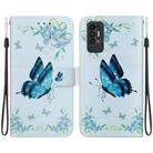 For Tecno Pova 2 Crystal Texture Colored Drawing Leather Phone Case(Blue Pansies) - 1