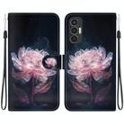 For Tecno Pova 3 LE7 Crystal Texture Colored Drawing Leather Phone Case(Purple Peony) - 1