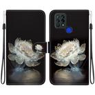 For Tecno Pova 4G LD7 Crystal Texture Colored Drawing Leather Phone Case(Crystal Peony) - 1