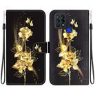 For Tecno Pova 4G LD7 Crystal Texture Colored Drawing Leather Phone Case(Gold Butterfly Rose) - 1