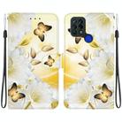 For Tecno Pova 4G LD7 Crystal Texture Colored Drawing Leather Phone Case(Gold Butterfly Epiphyllum) - 1