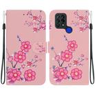 For Tecno Pova 4G LD7 Crystal Texture Colored Drawing Leather Phone Case(Cherry Blossoms) - 1