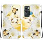 For Tecno Pova Neo LE6 Crystal Texture Colored Drawing Leather Phone Case(Gold Butterfly Epiphyllum) - 1