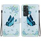 For Tecno Pova Neo LE6 Crystal Texture Colored Drawing Leather Phone Case(Blue Pansies) - 1