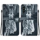 For Tecno Spark 8 Pro Crystal Texture Colored Drawing Leather Phone Case(Cat Tiger Reflection) - 1