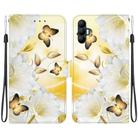 For Tecno Spark 8 Pro Crystal Texture Colored Drawing Leather Phone Case(Gold Butterfly Epiphyllum) - 1