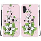 For Tecno Spark 8 Pro Crystal Texture Colored Drawing Leather Phone Case(Lily) - 1