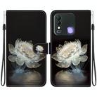 For Tecno Spark 8 / 8T Crystal Texture Colored Drawing Leather Phone Case(Crystal Peony) - 1