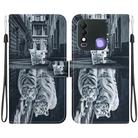 For Tecno Spark 8 / 8T Crystal Texture Colored Drawing Leather Phone Case(Cat Tiger Reflection) - 1