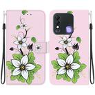 For Tecno Spark 8 / 8T Crystal Texture Colored Drawing Leather Phone Case(Lily) - 1