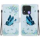 For Tecno Spark 8 / 8T Crystal Texture Colored Drawing Leather Phone Case(Blue Pansies) - 1