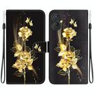 For Tecno Spark 9 Pro / 9T KH7 Crystal Texture Colored Drawing Leather Phone Case(Gold Butterfly Rose) - 1