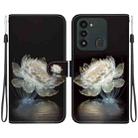 For Tecno Spark Go 2022 / 8C Crystal Texture Colored Drawing Leather Phone Case(Crystal Peony) - 1