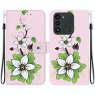 For Tecno Spark Go 2022 / 8C Crystal Texture Colored Drawing Leather Phone Case(Lily) - 1