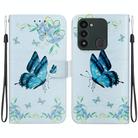 For Tecno Spark Go 2022 / 8C Crystal Texture Colored Drawing Leather Phone Case(Blue Pansies) - 1