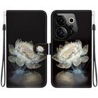 For Tecno Camon 20 Premier 5G Crystal Texture Colored Drawing Leather Phone Case(Crystal Peony) - 1