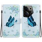 For Tecno Camon 20 Premier 5G Crystal Texture Colored Drawing Leather Phone Case(Blue Pansies) - 1