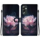 For Tecno Pova 4 Crystal Texture Colored Drawing Leather Phone Case(Purple Peony) - 1