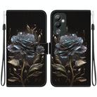 For Tecno Pova 4 Crystal Texture Colored Drawing Leather Phone Case(Black Rose) - 1