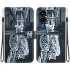 For Tecno Pova 4 Pro Crystal Texture Colored Drawing Leather Phone Case(Cat Tiger Reflection) - 1
