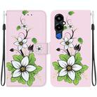 For Tecno Pova 4 Pro Crystal Texture Colored Drawing Leather Phone Case(Lily) - 1