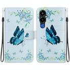 For Tecno Pova 4 Pro Crystal Texture Colored Drawing Leather Phone Case(Blue Pansies) - 1