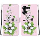 For Tecno Pova 5 Crystal Texture Colored Drawing Leather Phone Case(Lily) - 1