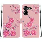 For Tecno Pova 5 Crystal Texture Colored Drawing Leather Phone Case(Cherry Blossoms) - 1