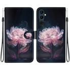 For Tecno Pova Neo 2 Crystal Texture Colored Drawing Leather Phone Case(Purple Peony) - 1