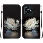 For Tecno Spark 10 4G / 10C Crystal Texture Colored Drawing Leather Phone Case(Crystal Peony) - 1