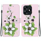 For Tecno Spark 10 4G / 10C Crystal Texture Colored Drawing Leather Phone Case(Lily) - 1