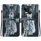 For Tecno Spark 10 5G Crystal Texture Colored Drawing Leather Phone Case(Cat Tiger Reflection) - 1