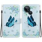 For Tecno Spark 10 5G Crystal Texture Colored Drawing Leather Phone Case(Blue Pansies) - 1