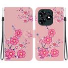 For Tecno Spark 10 Pro Crystal Texture Colored Drawing Leather Phone Case(Cherry Blossoms) - 1