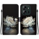 For Tecno Spark Go 2023 / Pop 7 Pro Crystal Texture Colored Drawing Leather Phone Case(Crystal Peony) - 1